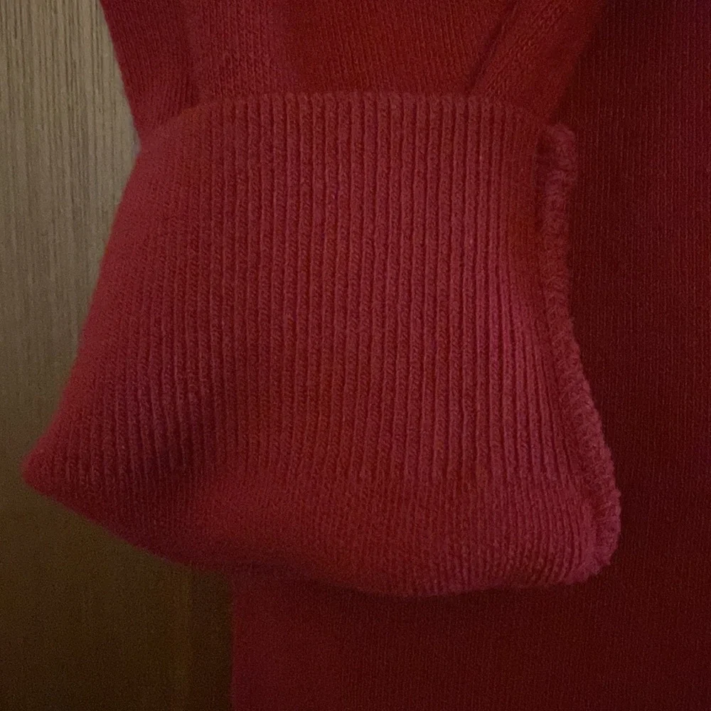 Classic used red sweater by Haymaker with zipper in the back size 42